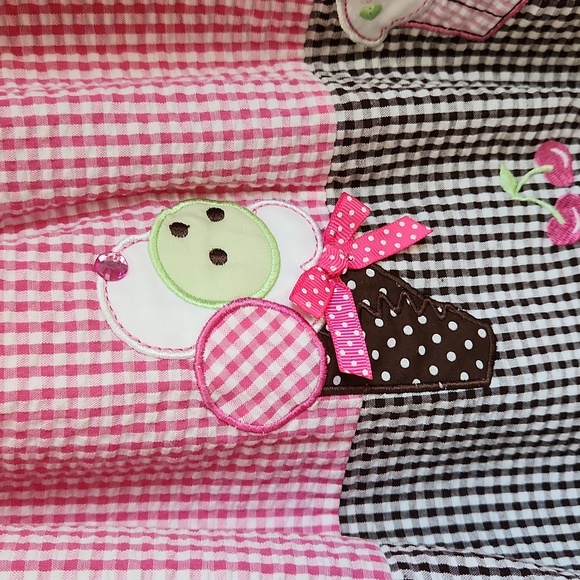 Rare, Too!, Girl's, Sz 4T, Pink & White +Br &White Gingham w 4 Appliques - Picture 6 of 10